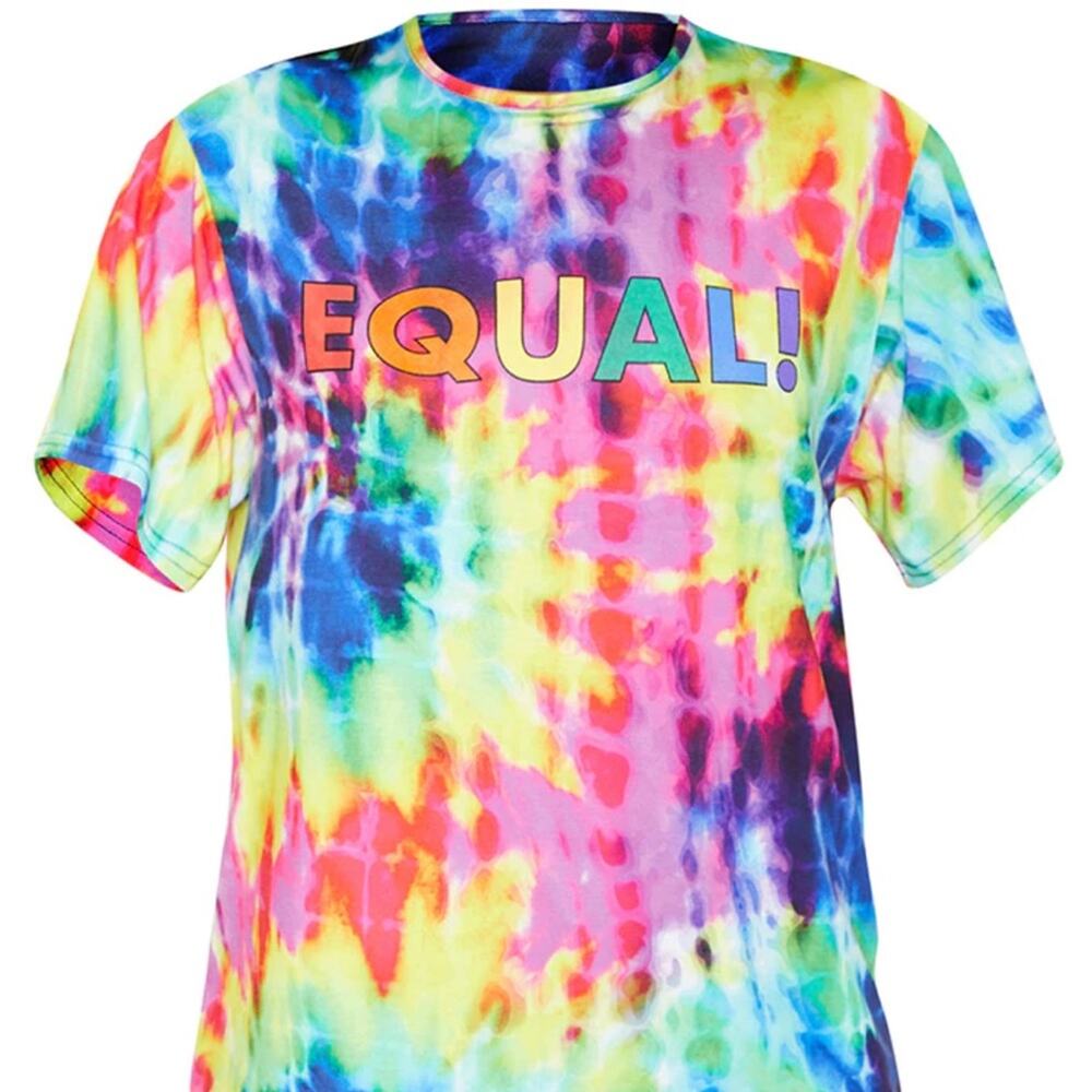 PrettyLittleThing UNISEX Multi Tie Dye Oversized T-shirt Size XL - Picture 2 of 6